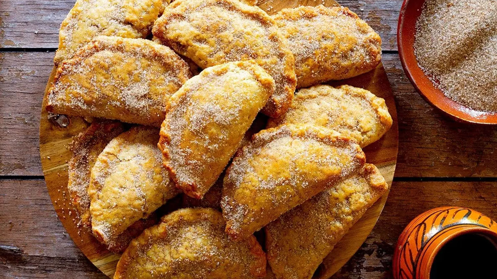 Empanadas on a plate.