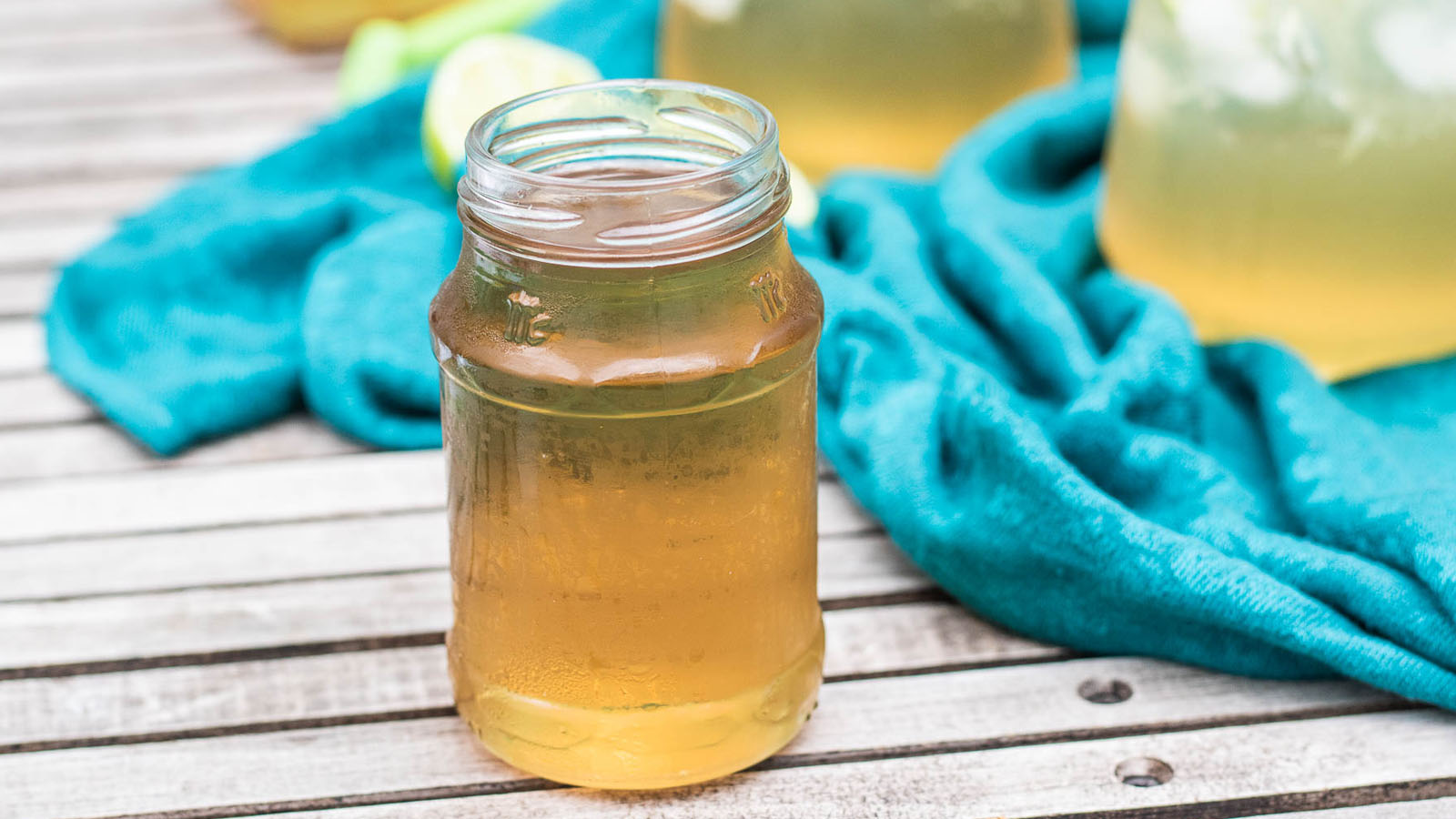 Syrup in a jar.